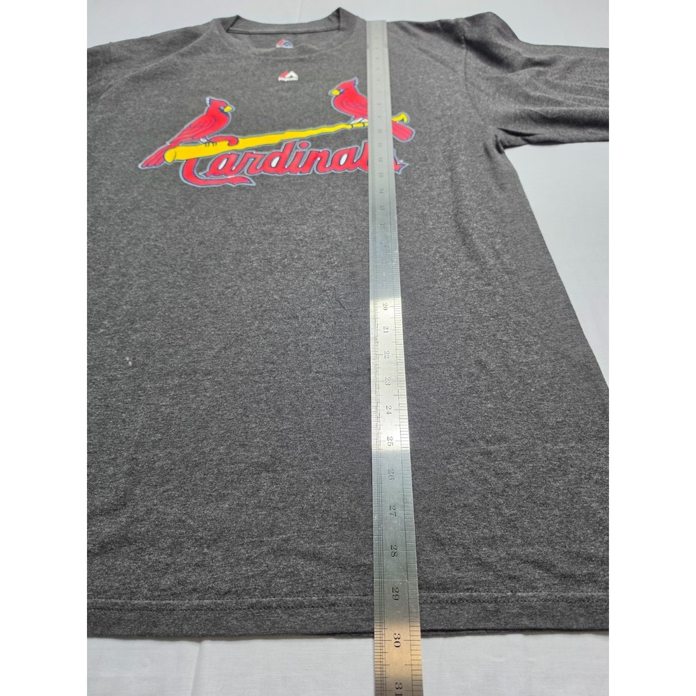 Majestic St. Louis‎ Cardinals Baseball Shirt Men's Large Gray Graphic Crew Neck - Picture 5 of 6